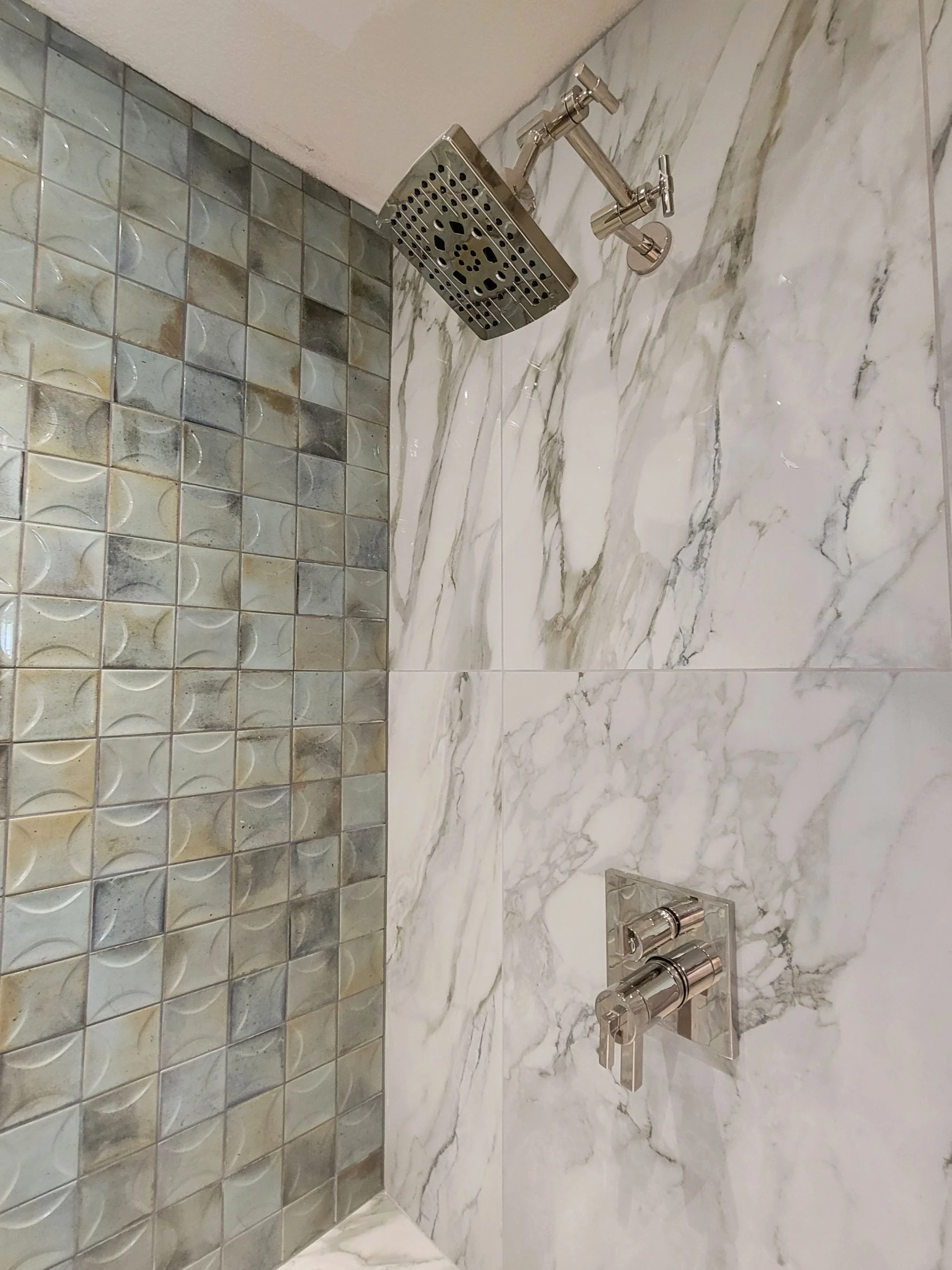 bathroom remodel near olathe with gray vanity and marble countertop